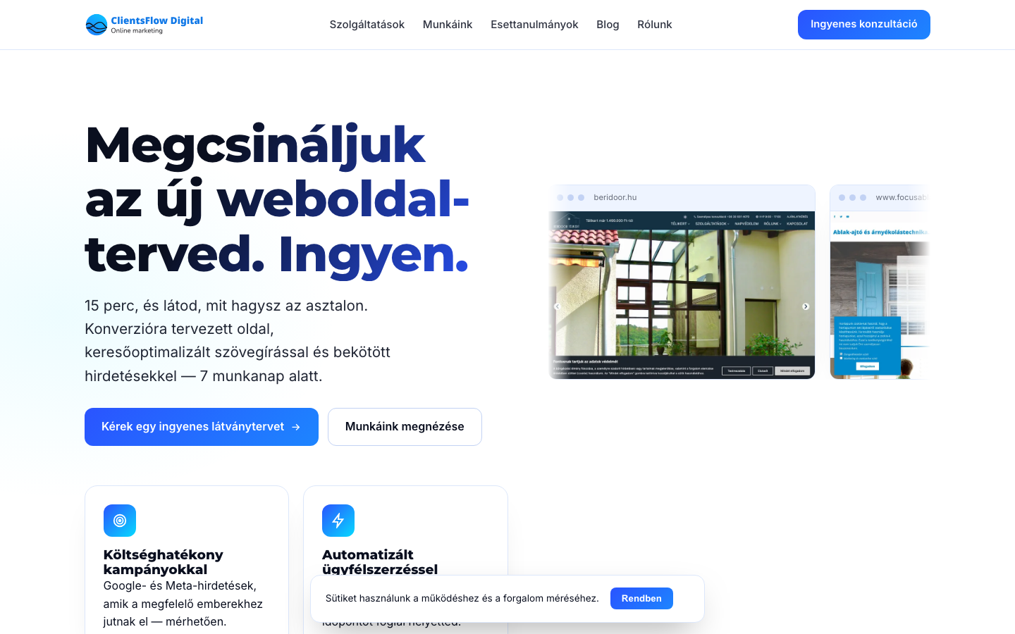 ClientsFlow · Light (white bg) előnézet